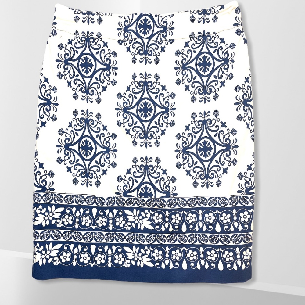 Ann Taylor Blue Paisley Skirt